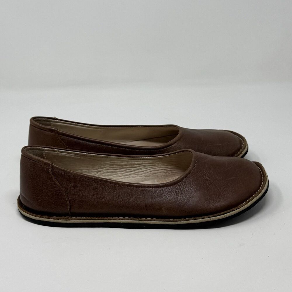 Ruby Barefoot Loafer Shoes Womens 8.5 - 9 EU 39 Brown Leather Minimalist Ground
